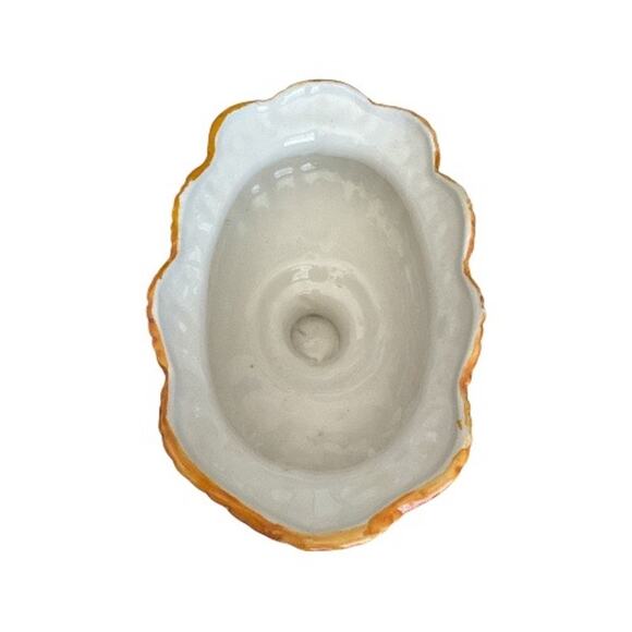 Vintage Italian Hand Painted Tureen Pedestal Scalloped Edge Vase - Picture 5 of 10